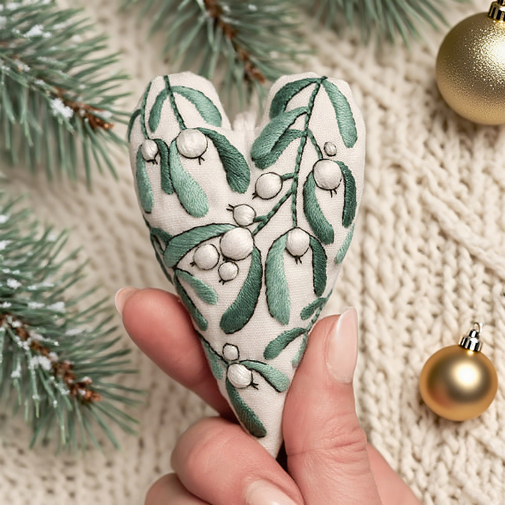 🎅Best Christmas Gift💖DIY Heart Shaped Hand Embroidered Christmas Ornament/Ornament Kit