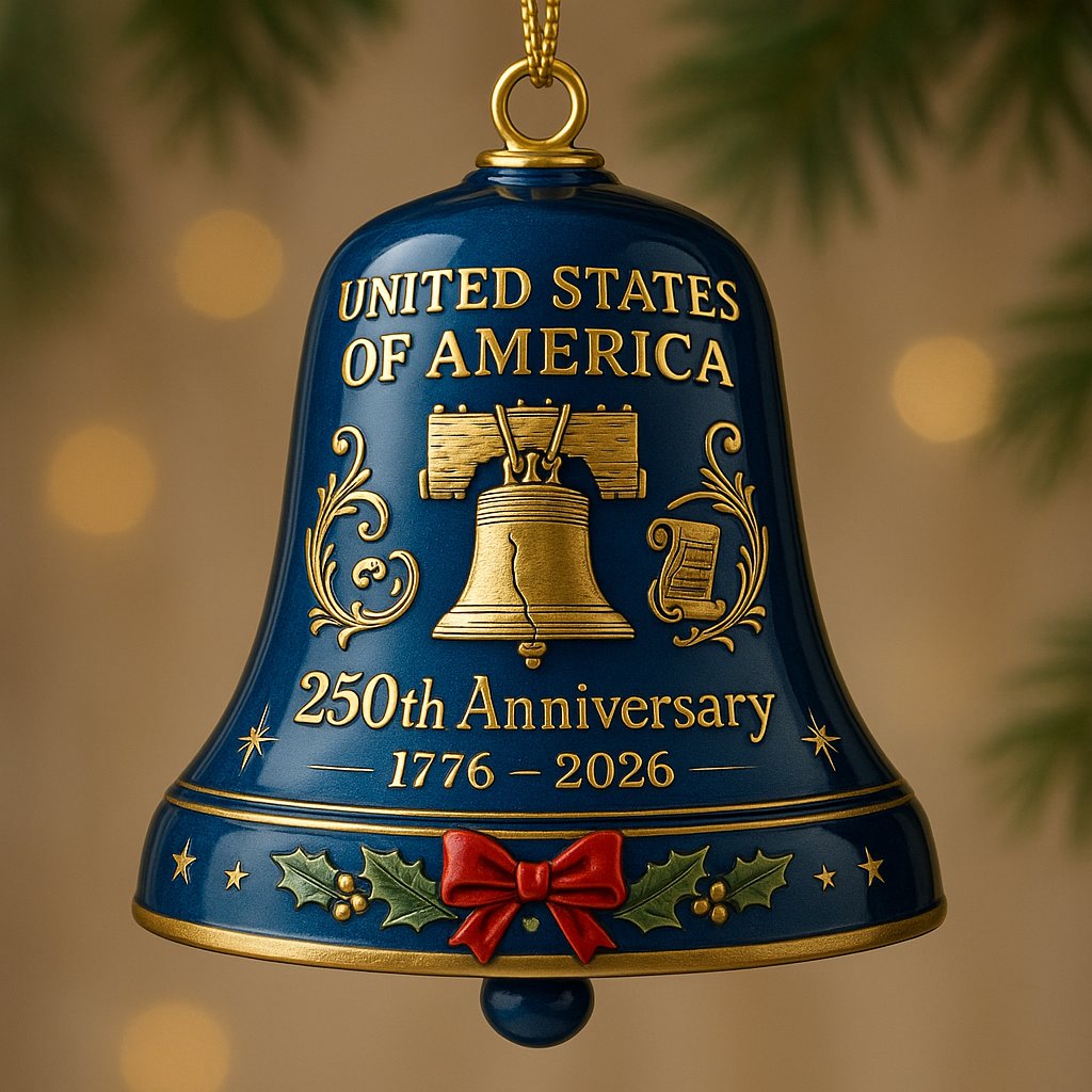 🎖Proudly made in Texas, USA🔔United States 250th Anniversary Bell Ornament