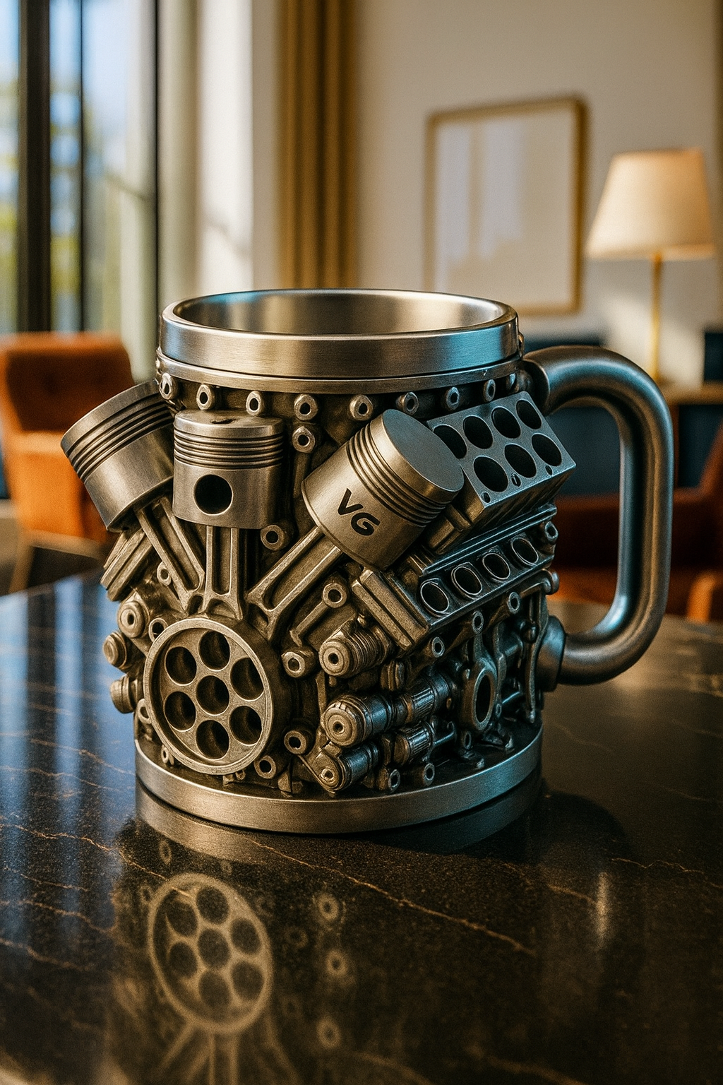 🔥Handcrafted 3D Coffee Cup – Inspired by V8 & V6 Engines