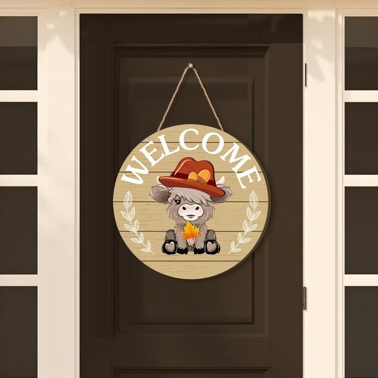 🐮35pcs Interchangeable Welcome Sign Highland Cow Sign