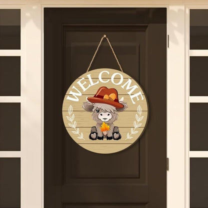 🐮35pcs Interchangeable Welcome Sign Highland Cow Sign