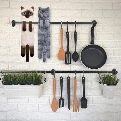 🔥LAST DAY 50% OFF🔥Funny Cat Hand Towels for Kitchen Bathroom (1PC)