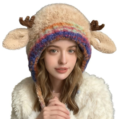 🎄🦌Cute Antler Plush Beanie