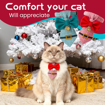 🔥Hot Sale 50% OFF - 🎄 The "Purrfect" Holiday Tie: Dapper Cat Collars 🐱✨