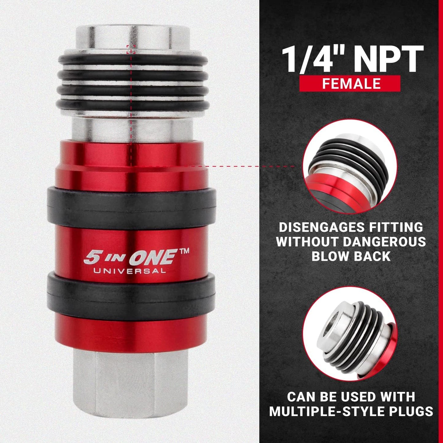 5-in-1 Universal Safety Exhaust Air Coupler