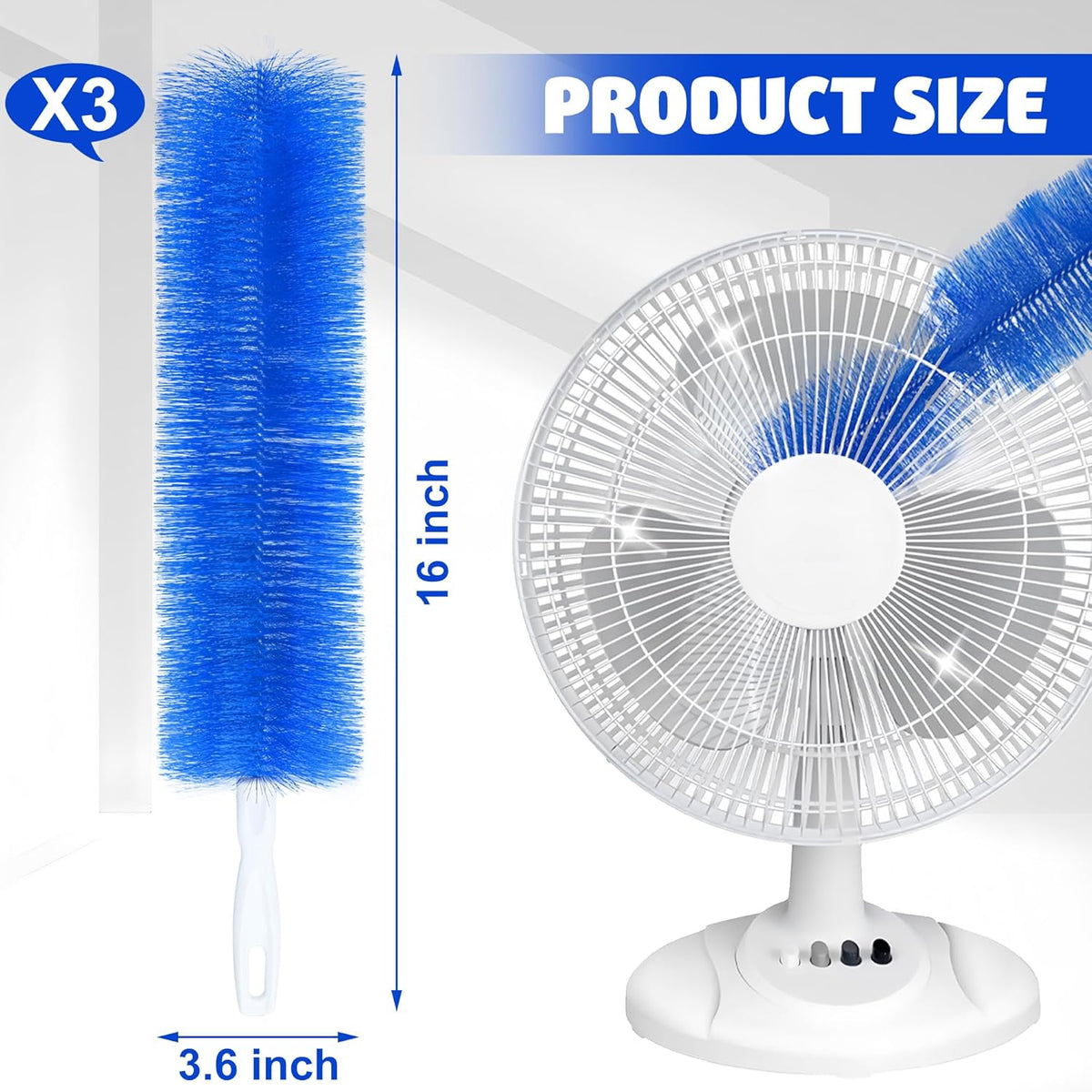 ✨ 360° Flexible Microfiber Fan Duster Brushes – Reusable Cleaning Tools for Blades, Vents & Blinds
