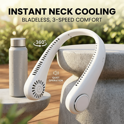🥳2026 HOT SALE🥳💞50K+ SOLD!🍃💨 50% OFF! Neck Air Conditioner Fan – Ultra‑quiet, 360° rotating, 3 speeds. Hands‑free cooling, long battery. 😎🌬️
