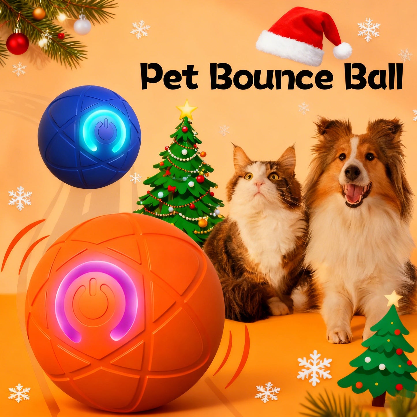 🔥🎁 A Christmas Surprise for Your Fur Baby! ✨ Pet Bounce Ball for Cats🐱 & Dogs🐶