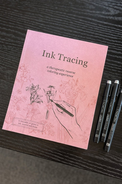 ✍️🔥Ink Tracing: A Therapeutic Reverse Coloring Experience – 10 Beautiful Prints for Calm & Creative Flow (Beginner-Friendly💕)