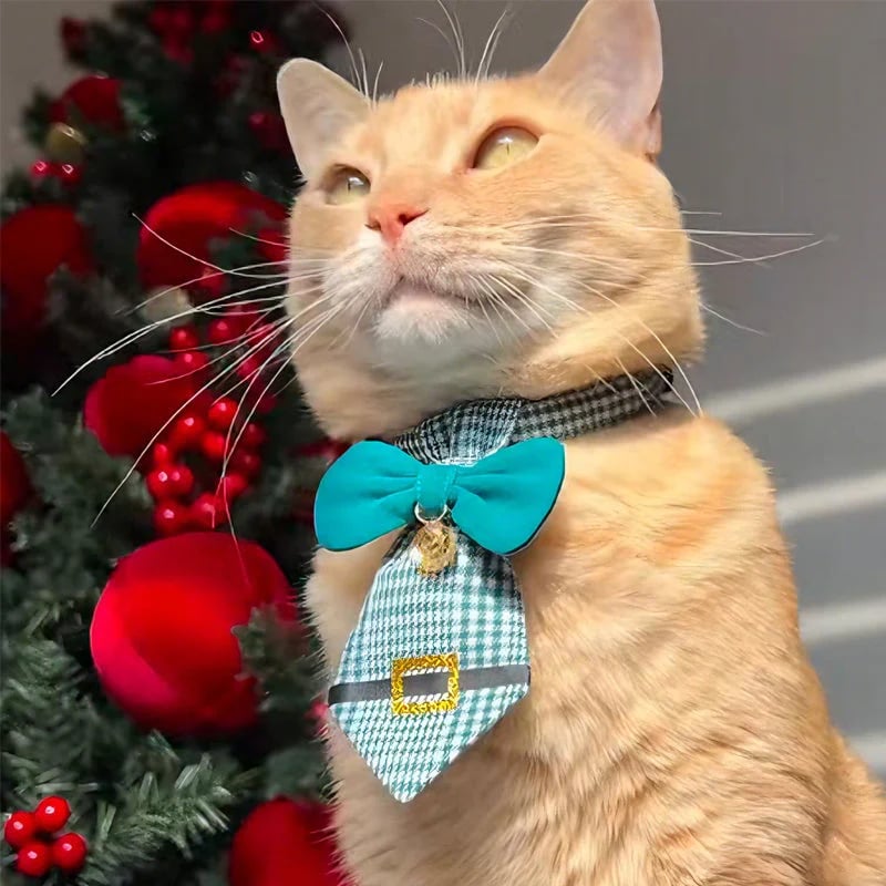 🔥Hot Sale 50% OFF - 🎄 The "Purrfect" Holiday Tie: Dapper Cat Collars 🐱✨