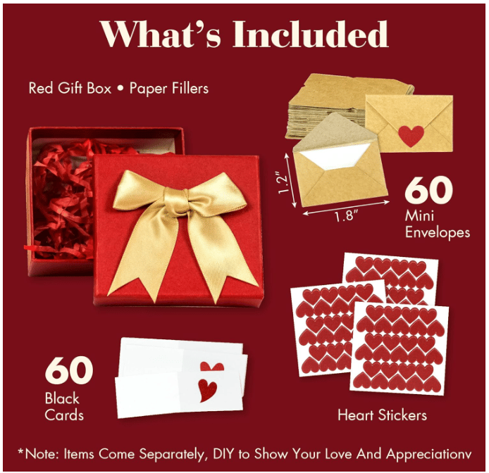 💘💌Mini Love Notes card with envelopes-Valentine's Day Love Cards