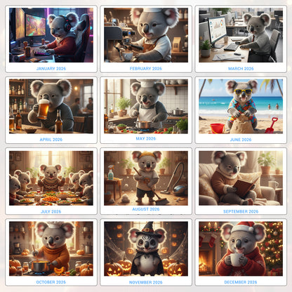🐨Emotional Healing Koala Calendar 2026 - Daily Activities
