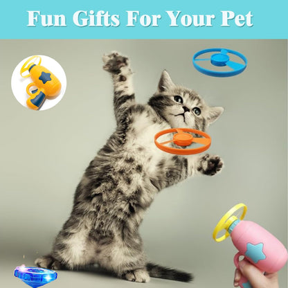 🔥7 piece set Interactive LED Flying Disc Launcher & Fetch Toy for Cats