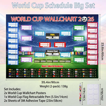 🗓️⚽ World Cup Wall Chart 2026 Poster Set🔥