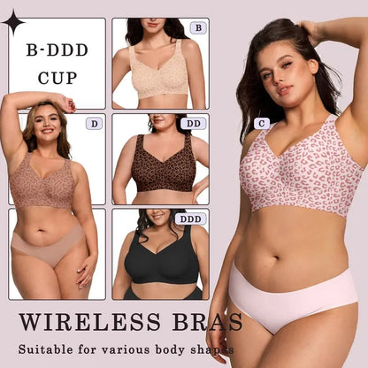 Women Jelly Bras Wirefree Full Coverage No Underwire Everyday Bras Comfortable Wireless Padded Tshirt Bra