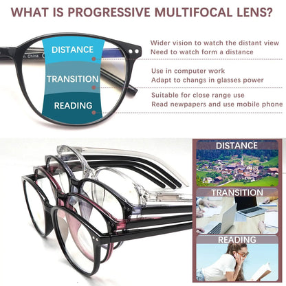 ⏰LAST DAY 50% OFF -👓Progressive Multifocal Reading Glasses | See Near & Far in One Pair | No More Switching Glasses for Men & Women