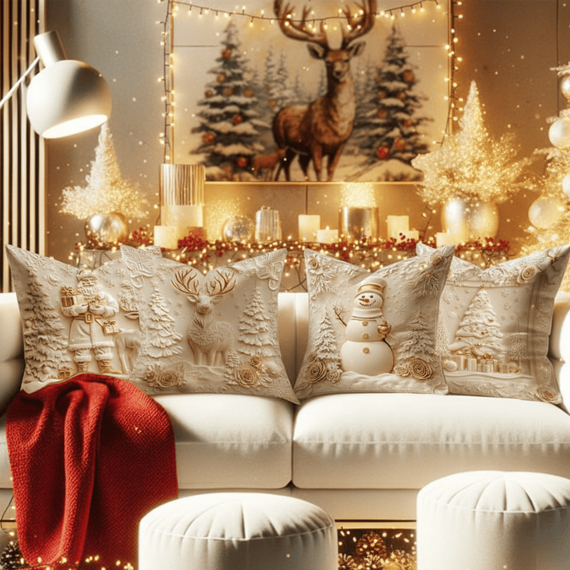 🎅🎁 Festive Christmas Cushion Cover