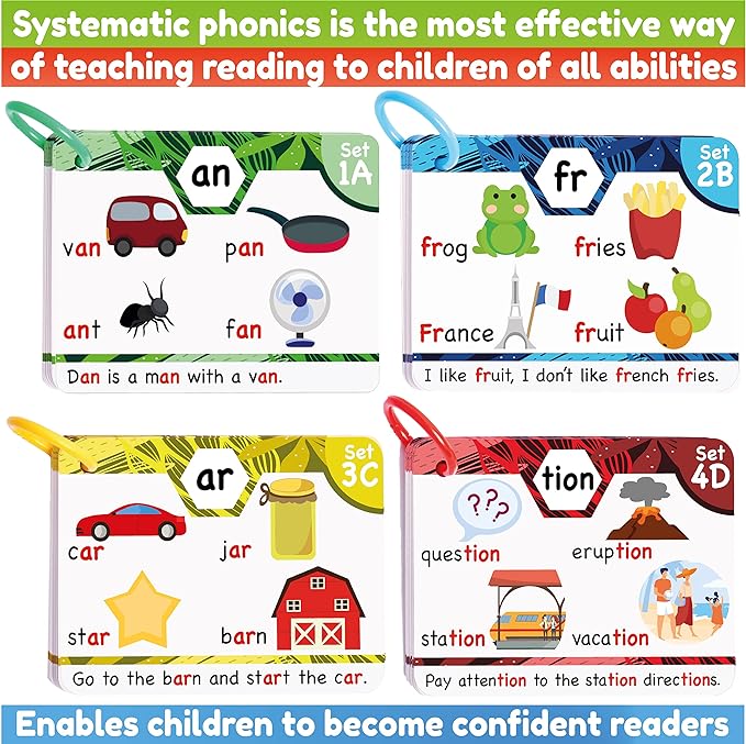 🔥Save 49%🔥Learn to Read Phonics Flash Cards Color-Coded - Learn to Read in 20 Stages