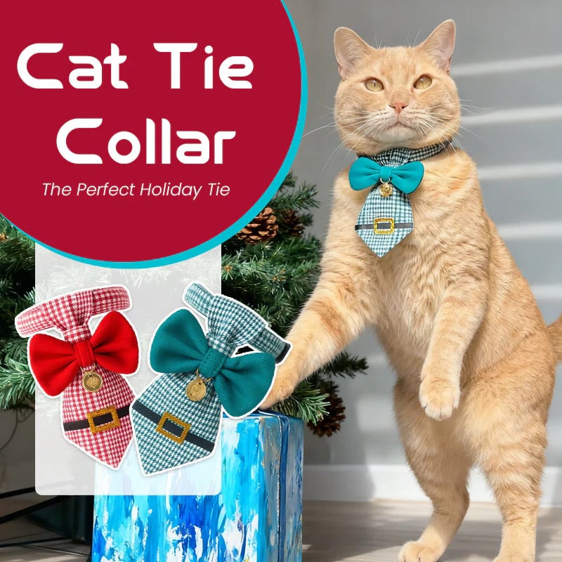 🔥Hot Sale 50% OFF - 🎄 The "Purrfect" Holiday Tie: Dapper Cat Collars 🐱✨