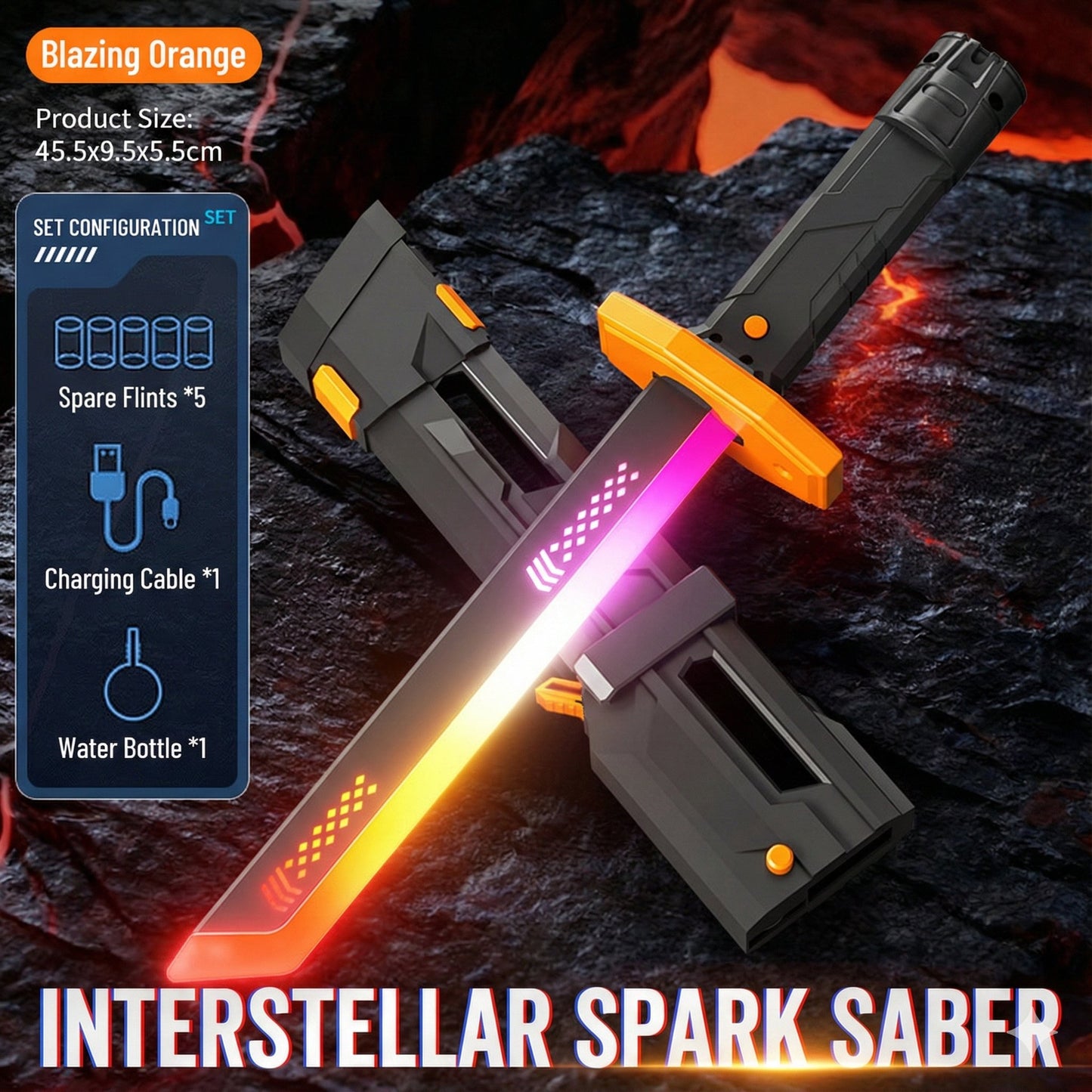 Cyberpunk LED Samurai Lightsaber Katana - 17.9" RGB Light-Up Prop for Cosplay & Festivals ⚔️🌈✨