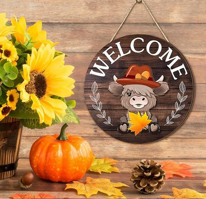 🐮35pcs Interchangeable Welcome Sign Highland Cow Sign