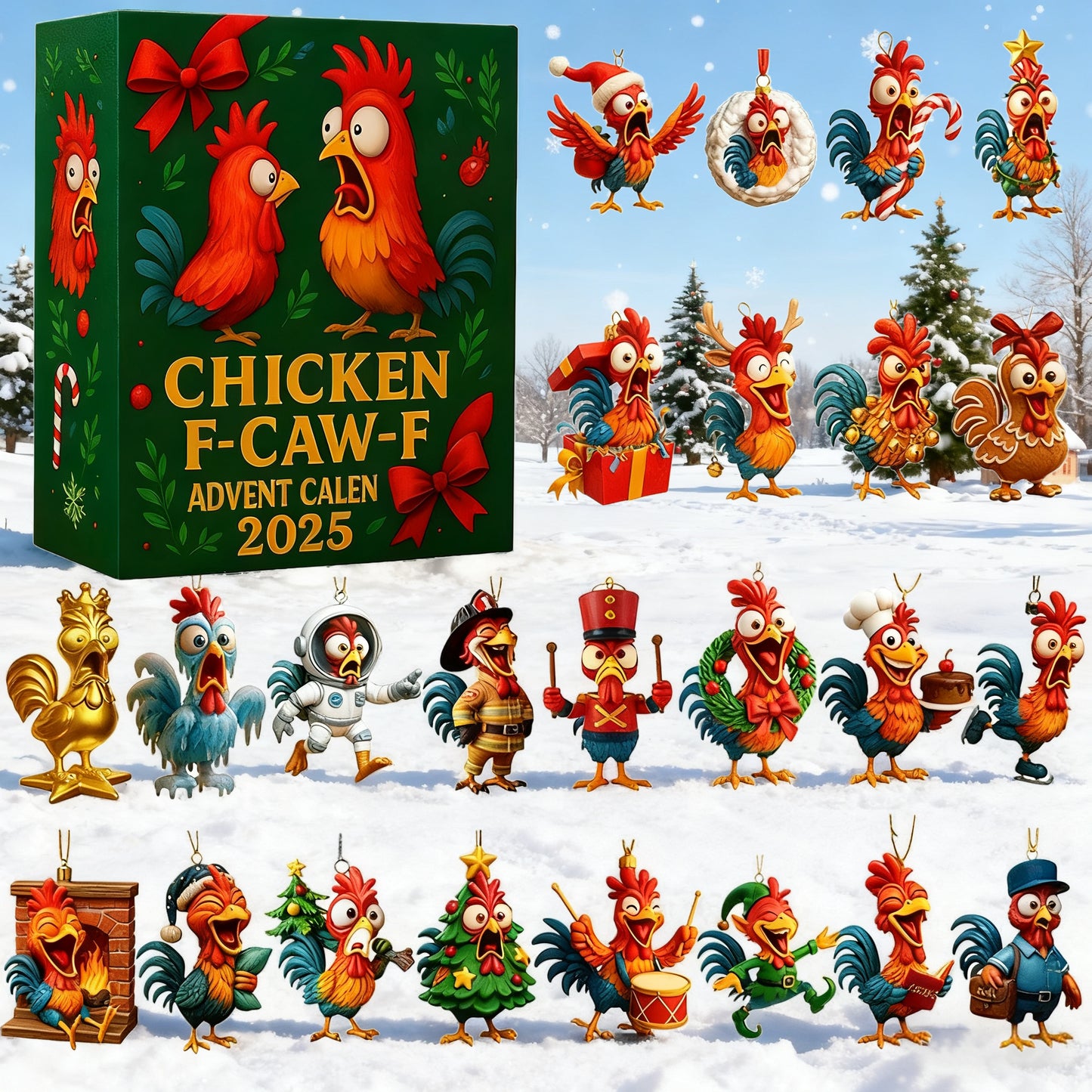 🐓🔥2025 Chicken F-Caw-F Advent Calendar Collection