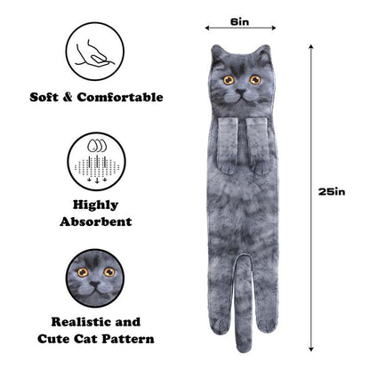 🔥LAST DAY 50% OFF🔥Funny Cat Hand Towels for Kitchen Bathroom (1PC)