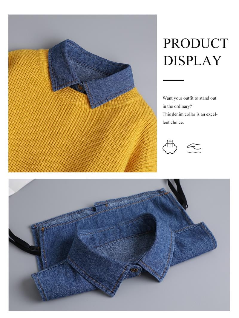 👕Denim False Collar – The Ultimate Layering Essential for Women ✨
