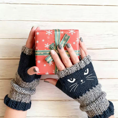 Cute Women’s Knitted Cat Gloves