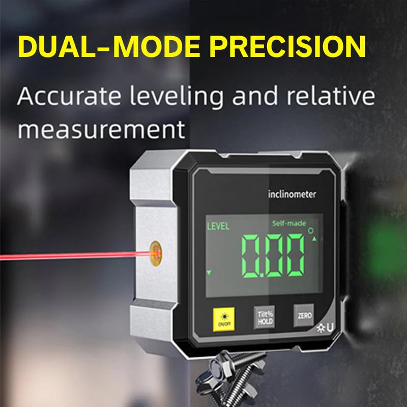 📏4-Side Magnetic Digital Angle Gauge with Laser🔥