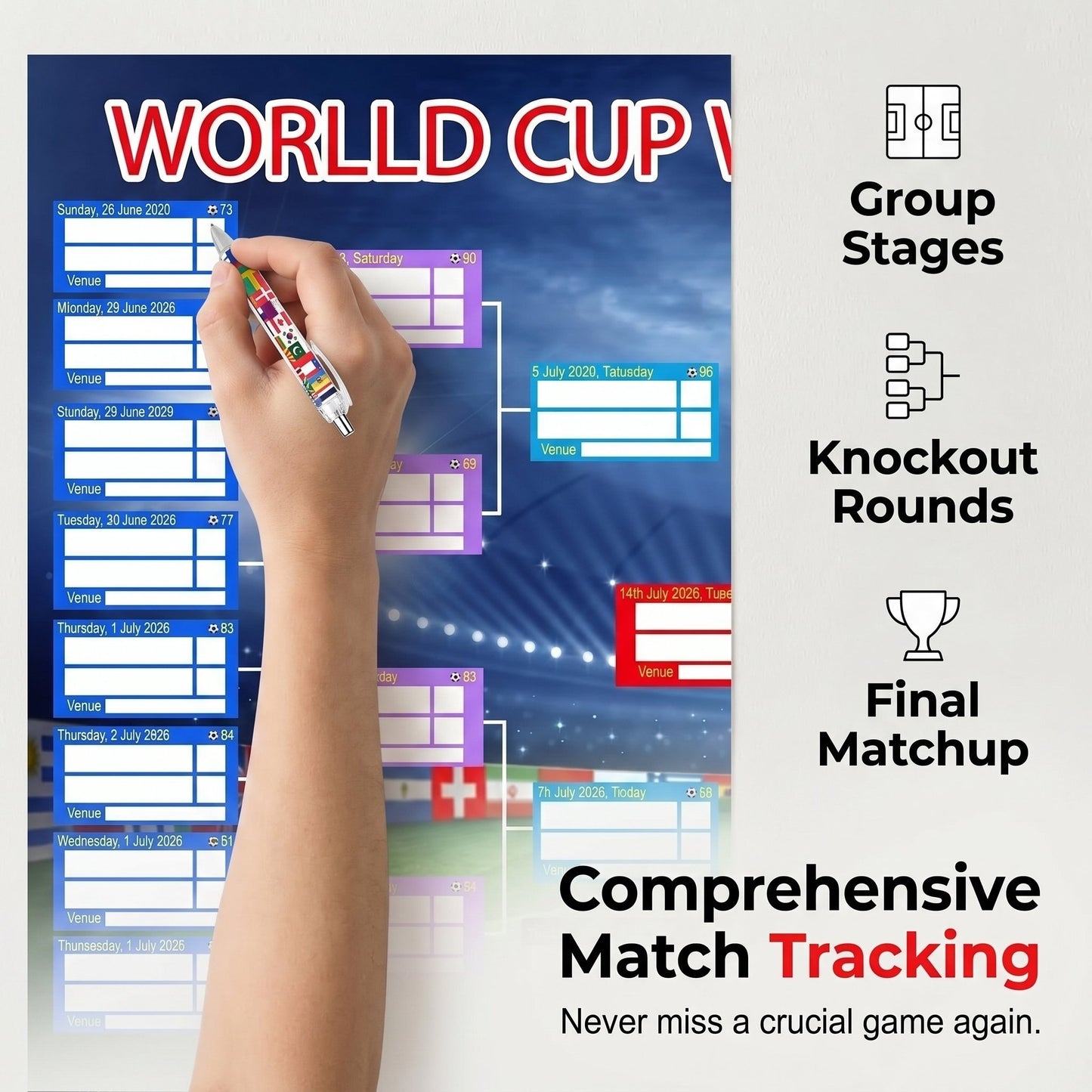 🗓️⚽ World Cup Wall Chart 2026 Poster Set🔥