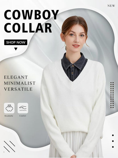 👕Denim False Collar – The Ultimate Layering Essential for Women ✨