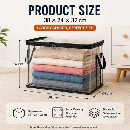📦Large Heavy-Duty Thick Plastic Clear Storage Bag for Clothes, Moving & Storage