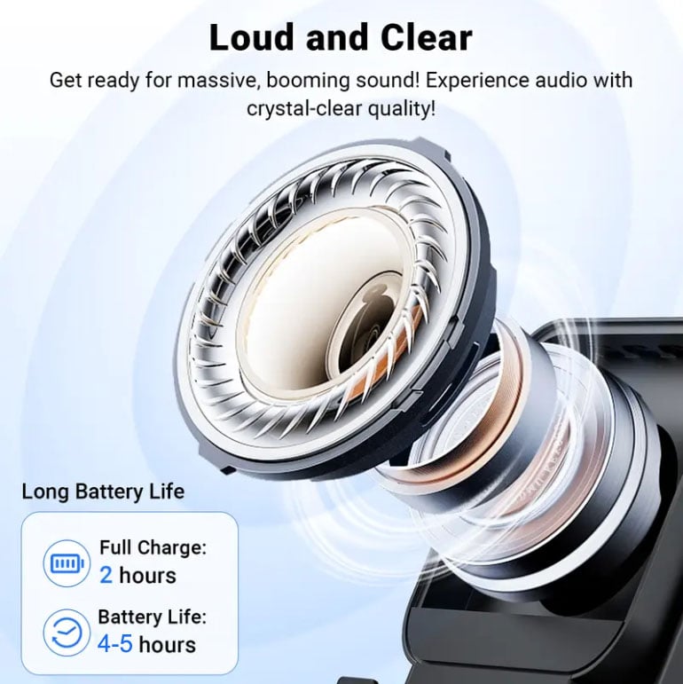 Wireless Induction Audio Speaker Stand, 5-in-1 Phone Stand, 1500mAh Rechargeable Emergency Power , 360° Adjustable Phone