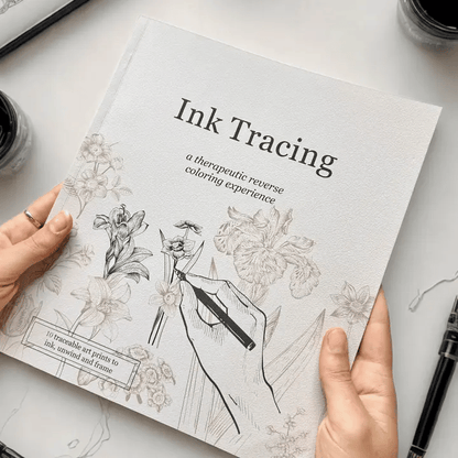 ✍️🔥Ink Tracing: A Therapeutic Reverse Coloring Experience – 10 Beautiful Prints for Calm & Creative Flow (Beginner-Friendly💕)