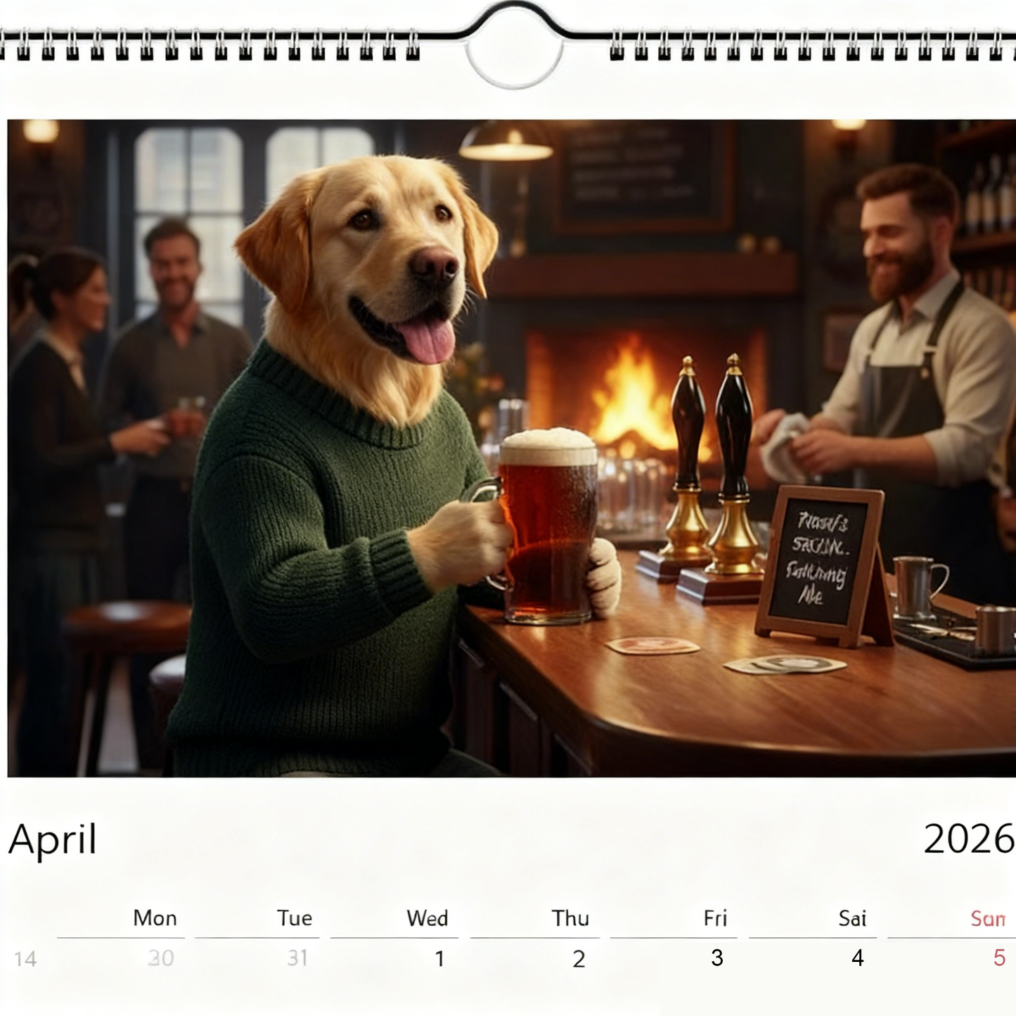 Labrador dog Calendar 2026 - Daily Activities