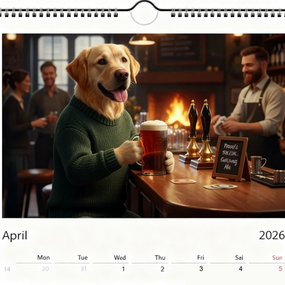 Labrador dog Calendar 2026 - Daily Activities