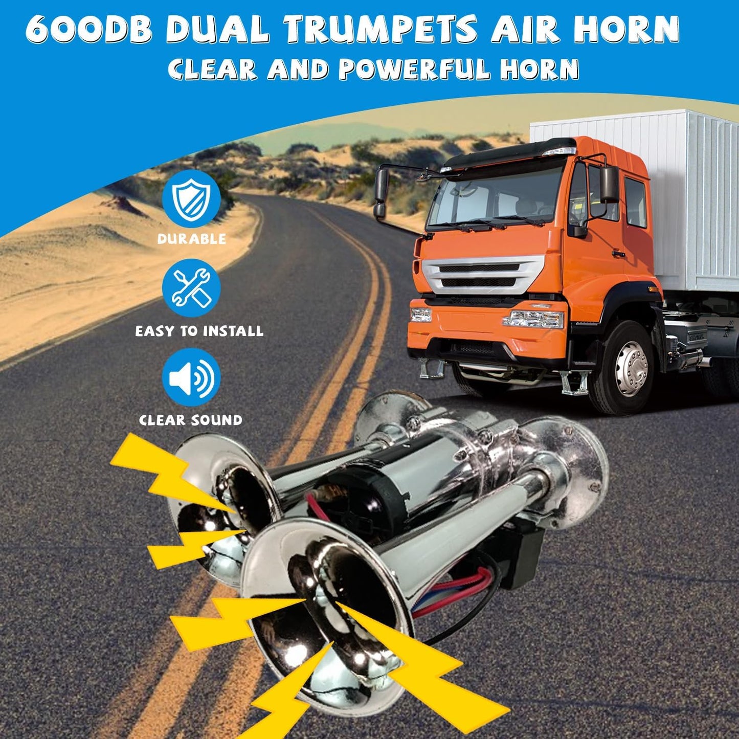 🎁Hot Sale Promotion 50% OFF🔥  Upgraded Air Horn Dual Horn