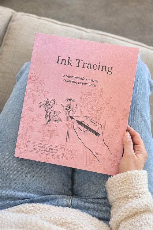 ✍️🔥Ink Tracing: A Therapeutic Reverse Coloring Experience – 10 Beautiful Prints for Calm & Creative Flow (Beginner-Friendly💕)