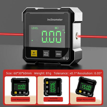 📏4-Side Magnetic Digital Angle Gauge with Laser🔥