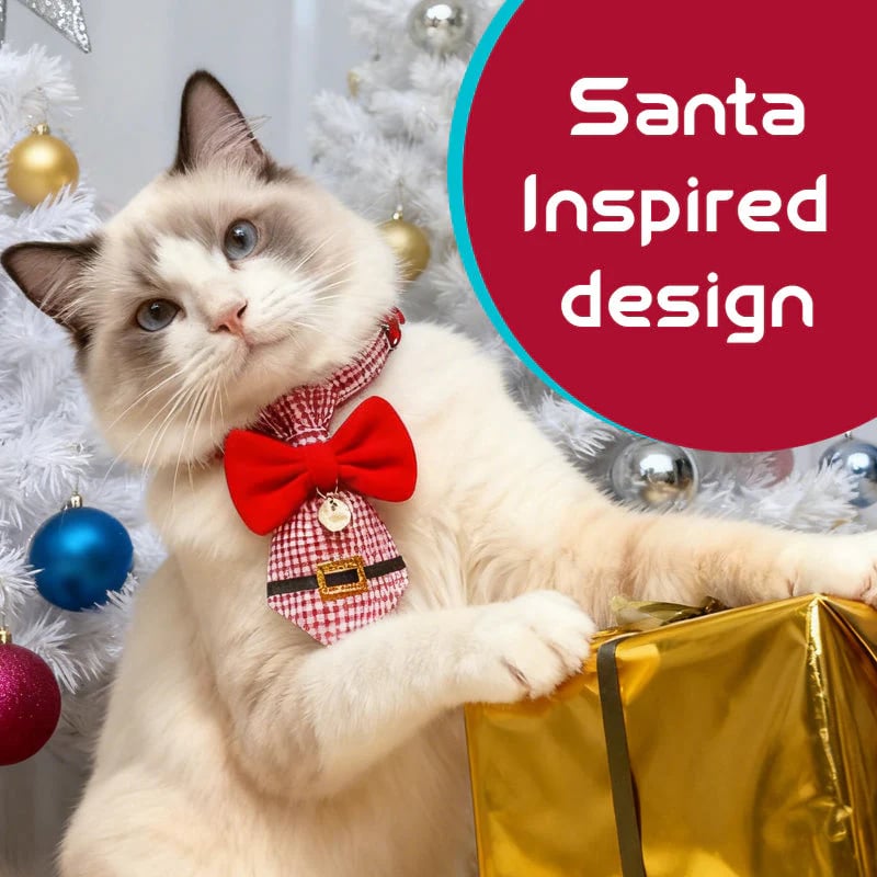 🔥Hot Sale 50% OFF - 🎄 The "Purrfect" Holiday Tie: Dapper Cat Collars 🐱✨