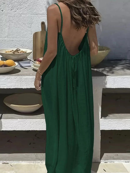 🔥Last Day Discount 50% OFF🎁Backless Spaghetti Strap Maxi Dress💃
