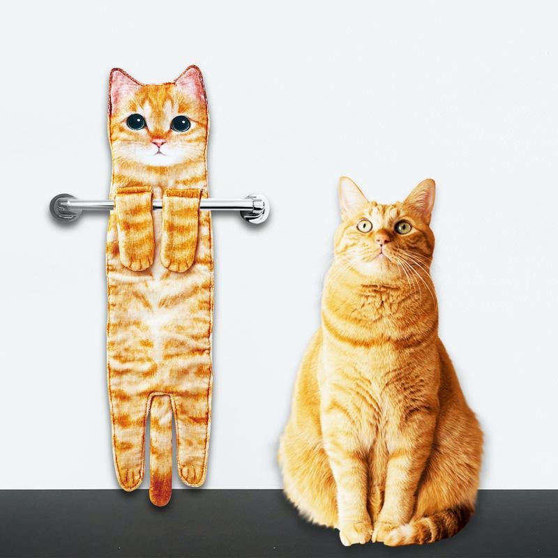 🔥LAST DAY 50% OFF🔥Funny Cat Hand Towels for Kitchen Bathroom (1PC)