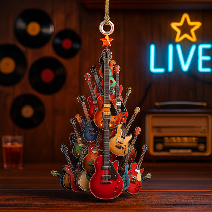 🎄🎄ODALIT™Rockin' Around The Guitar Christmas Tree Ornament-ac🎸