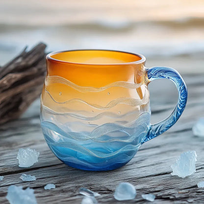 🌊🎁🌊 Bestselling Sea Glass Wave Mug – 49% OFF! - Unique Handcrafted Ocean Mug