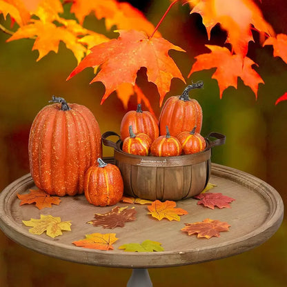 🎃Artificial Pumpkin Decorations – 7 Pcs Set 🎃 Fall, Halloween, and Thanksgiving Home Decor