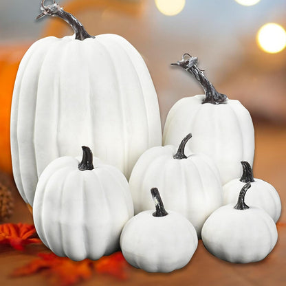 🎃Artificial Pumpkin Decorations – 7 Pcs Set 🎃 Fall, Halloween, and Thanksgiving Home Decor