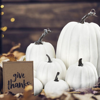 🎃Artificial Pumpkin Decorations – 7 Pcs Set 🎃 Fall, Halloween, and Thanksgiving Home Decor