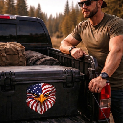 🔥Last Day 50% OFF-🦅Reflective Eagle Eyes USA Flag Decal – Waterproof Patriotic Vinyl Sticker for Trucks, Cars & Gear