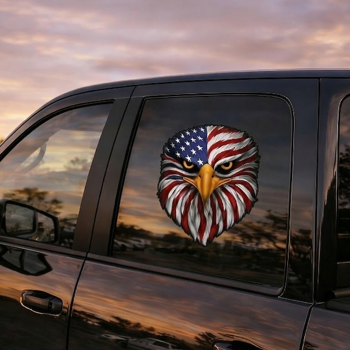 🔥Last Day 50% OFF-🦅Reflective Eagle Eyes USA Flag Decal – Waterproof Patriotic Vinyl Sticker for Trucks, Cars & Gear